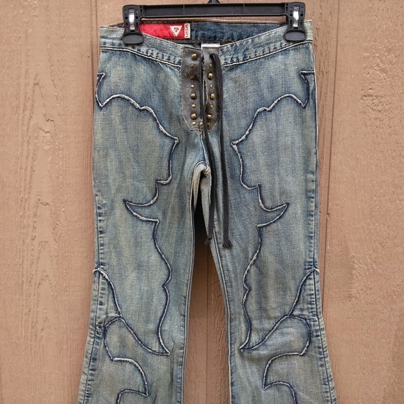 Guess Denim - Vintage Guess Jeans Flare Distressed Made in USA